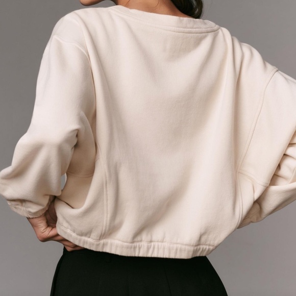 Anthropologie by Anthropologie Boxy Cropped Pullover - Cream - XS - Picture 2 of 11
